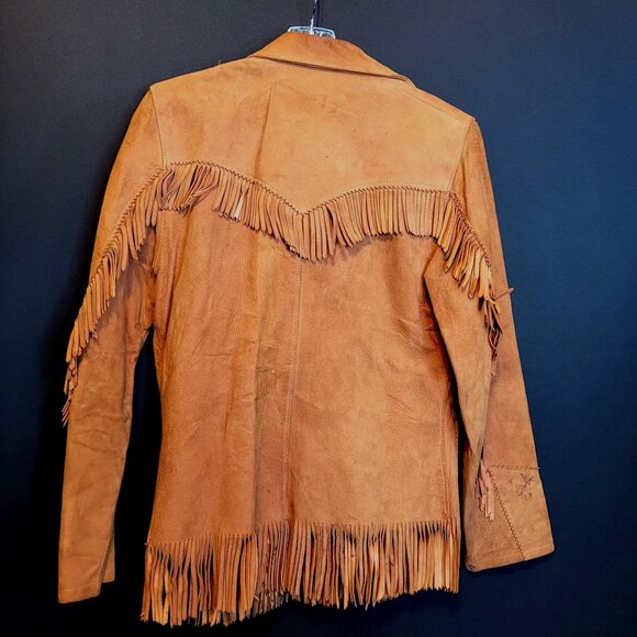 Vintage Fringe Leather Jacket Tregos Westwear 1950s MCM Size Small Flaws - Picture 10 of 10